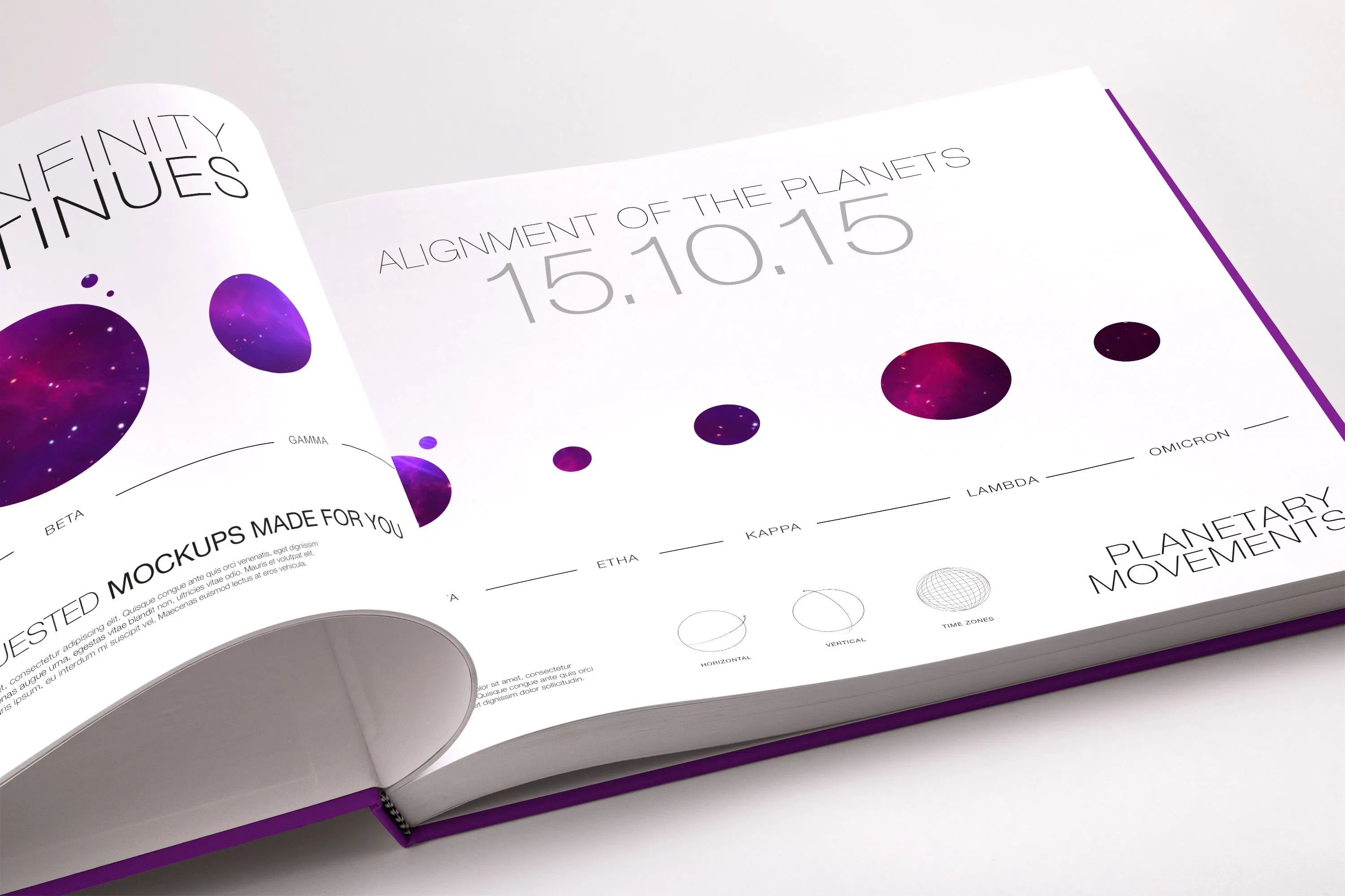 精装图书画册内页排版设计PSD样机02 Hardcover Large Landscape Book PSD Mockup 02插图