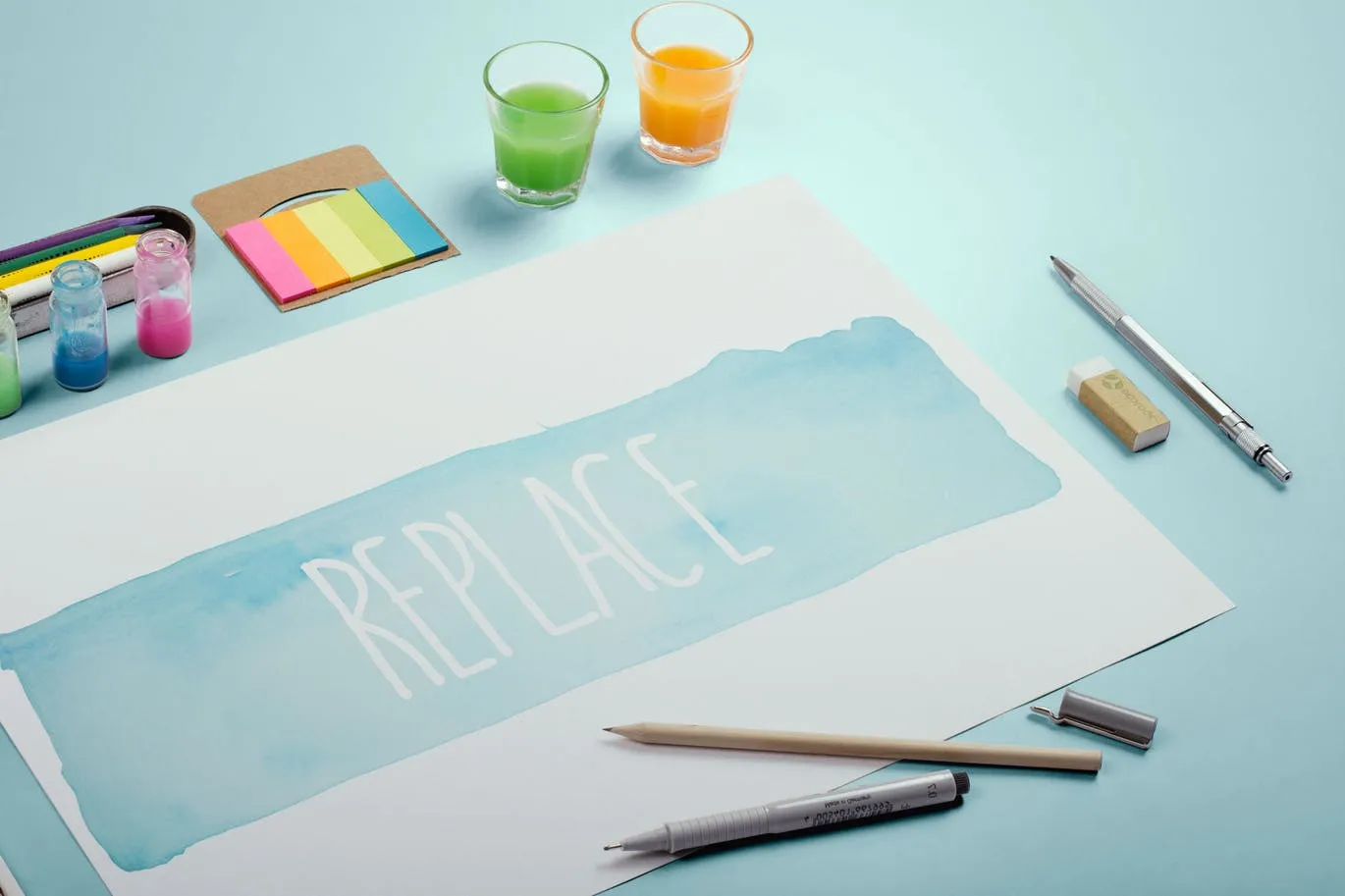 水彩手绘作品欣赏展示样机模板#7 Watercolor Paint Mockup Template #7插图