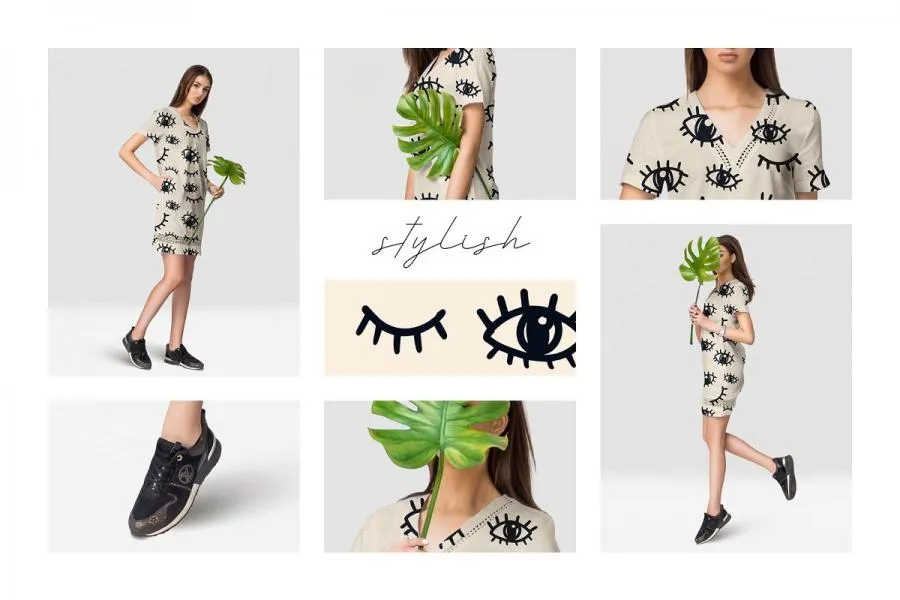 时尚简约女装连衣裙服装样机