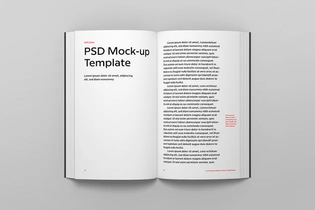 软封图书封面设计效果预览图样机 Soft Cover Book Mockup插图(10)