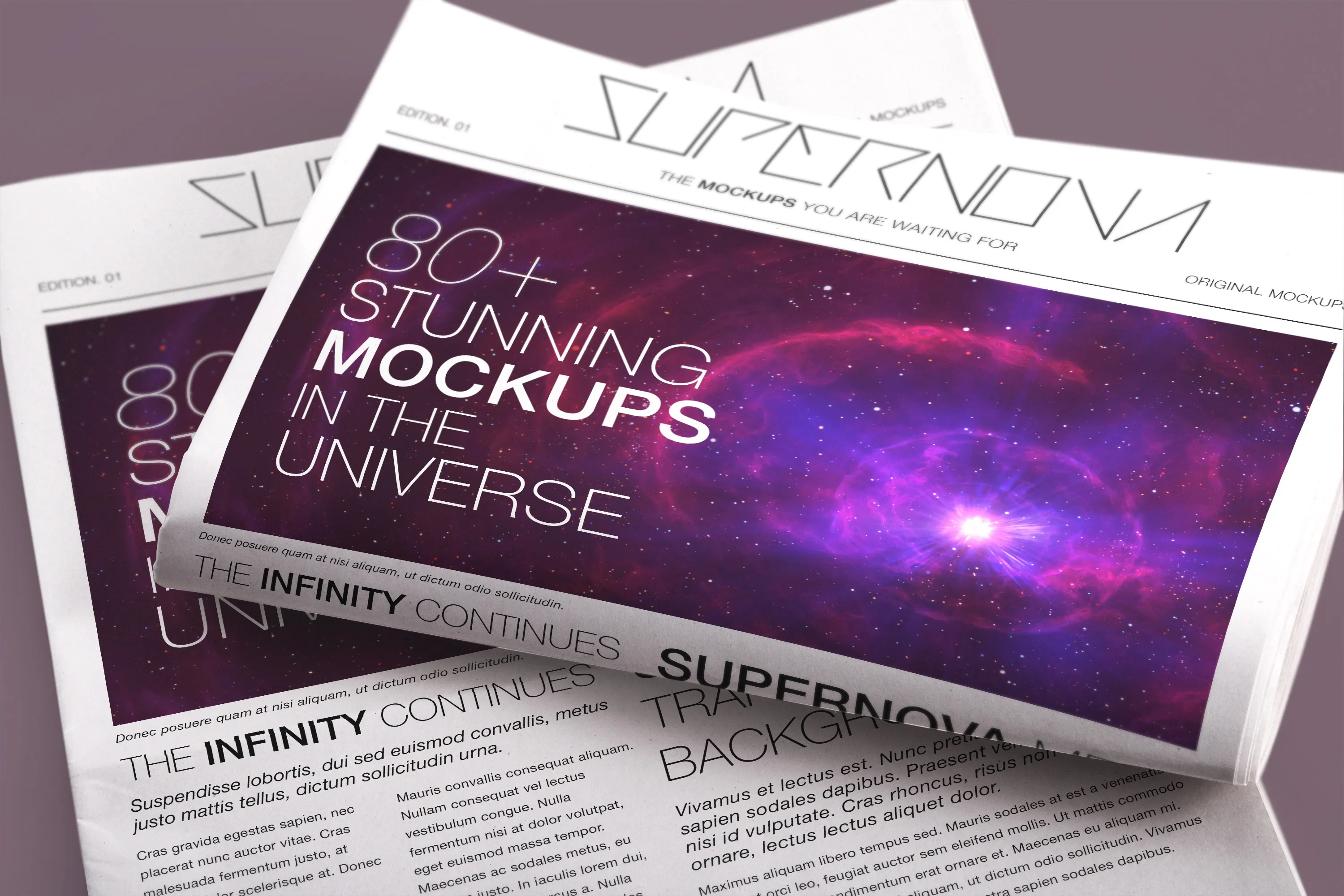 新闻报纸排版印刷效果图样机05 Newspaper PSD Mockup 05插图(2)