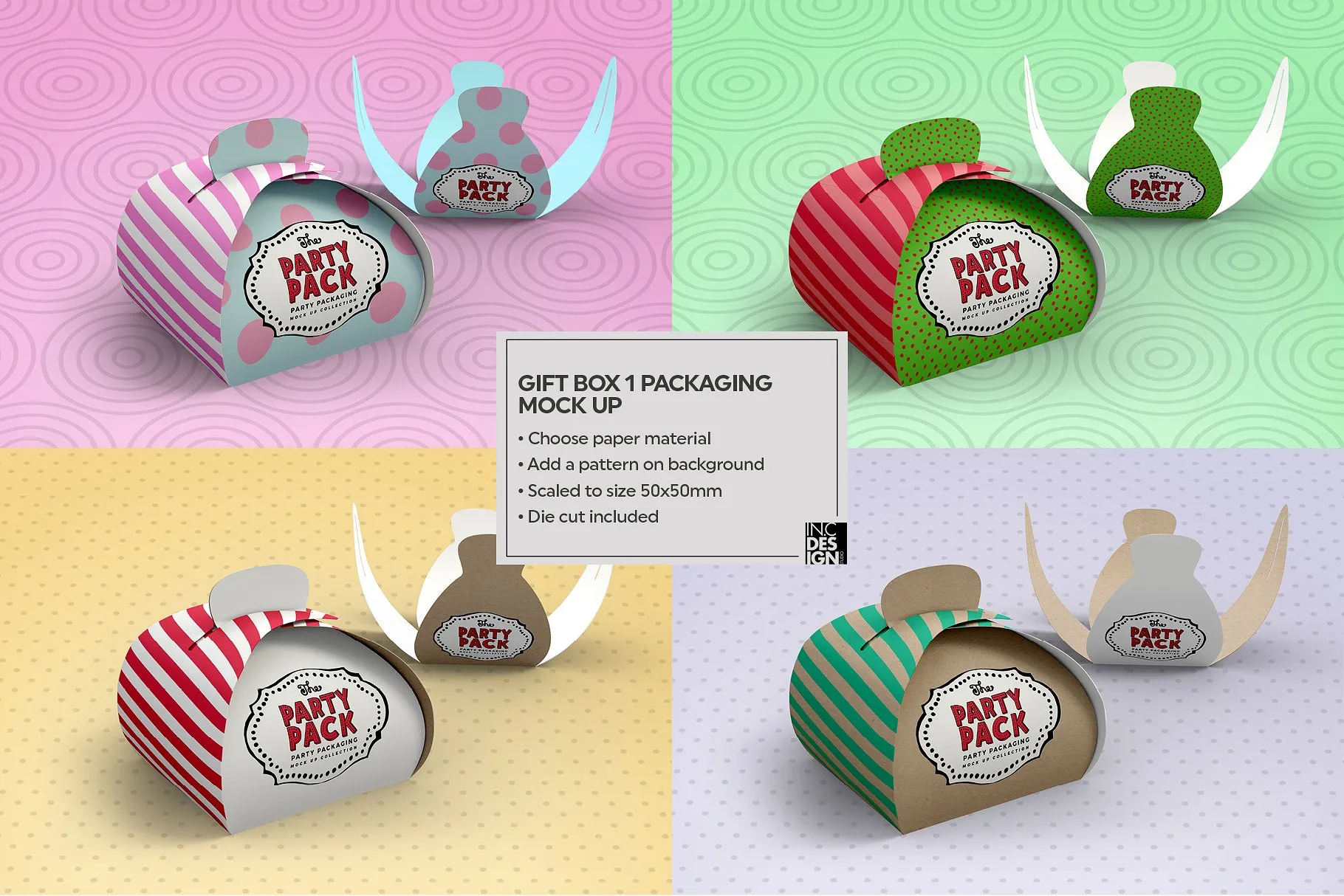 精致的礼品盒包装展示样机 Gift Box 1 Packaging Mockup [psd]插图(3)