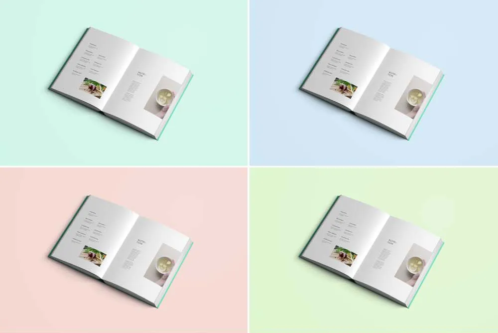 精装硬封图书封面＆内页版式设计效果图样机 Hardcover Book Mockup Photoshop插图(7)