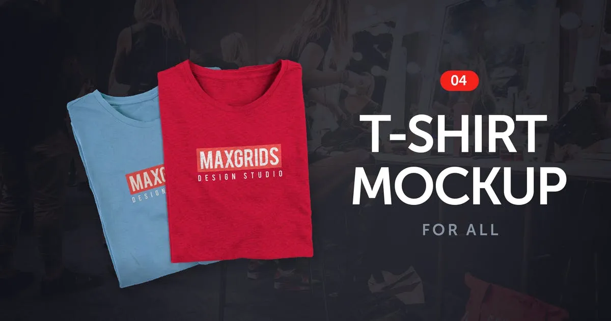 男士T恤印花设计堆叠效果图样机模板04 T-Shirt Mockup 04