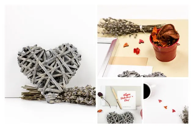 情人节浪漫风格照片样机套装 Valentine`s Day Styled Photo Pack插图(1)