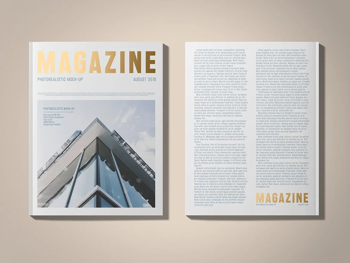 铝箔压印技术美国尺寸标准杂志设计图样机 US Letter Foil Stamping Magazine Mock-Up插图(2)