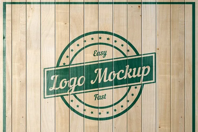平面logo木板背景纹理样机 Logo Flat Mockup插图(5)