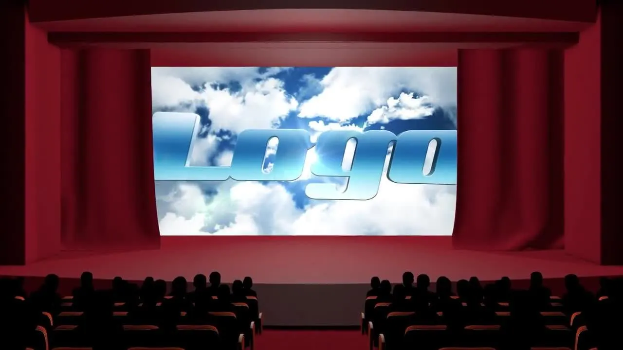 动态窗帘效果logo开场动画像素设计精选AE模板