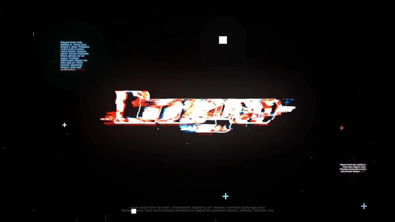 超现代时尚混合毛刺和扭曲效果徽标像素设计精选AE模板