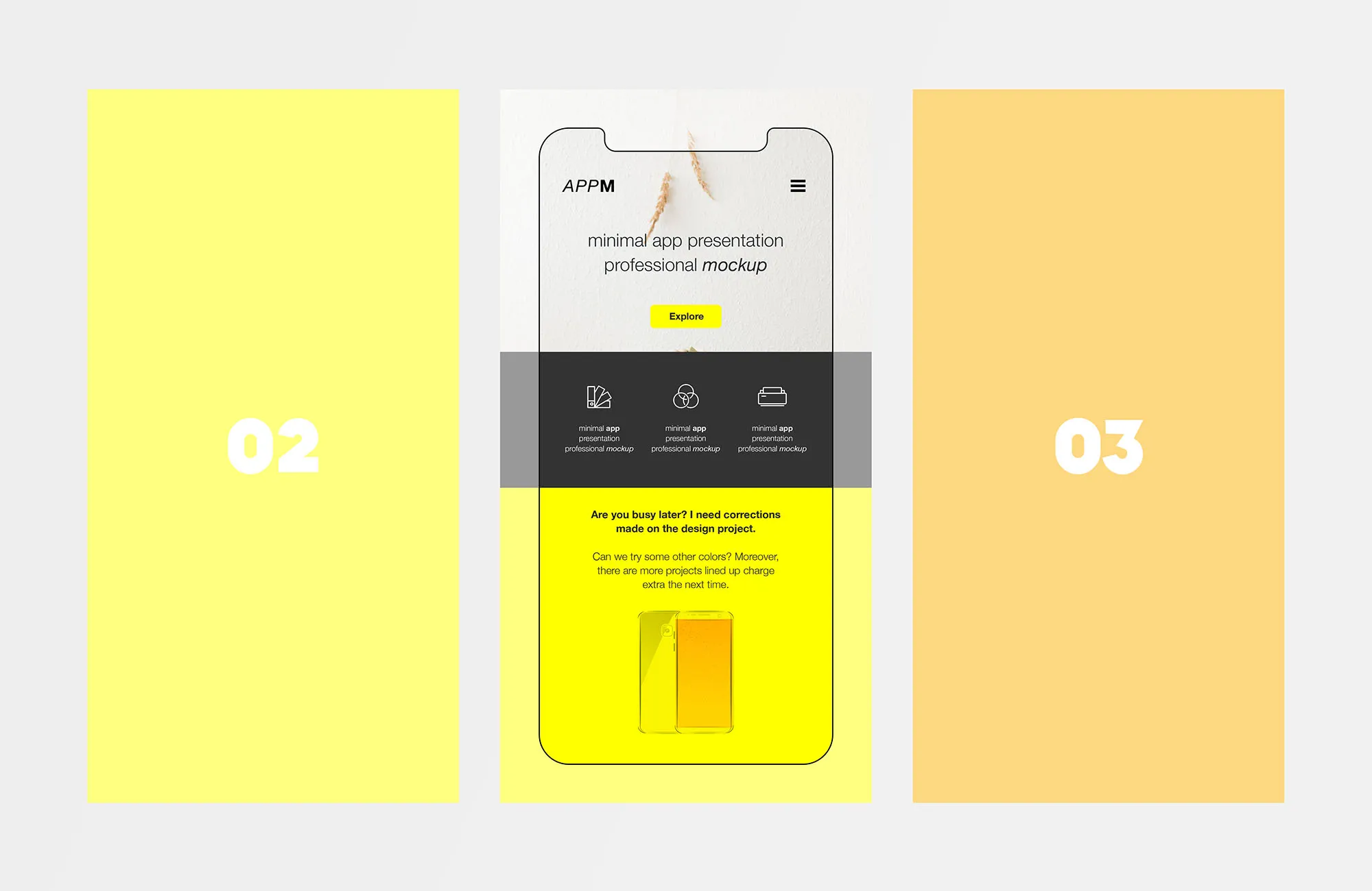极简主义设计风格APP设计图样机模板 Minimal Flat App Presentation Mockup