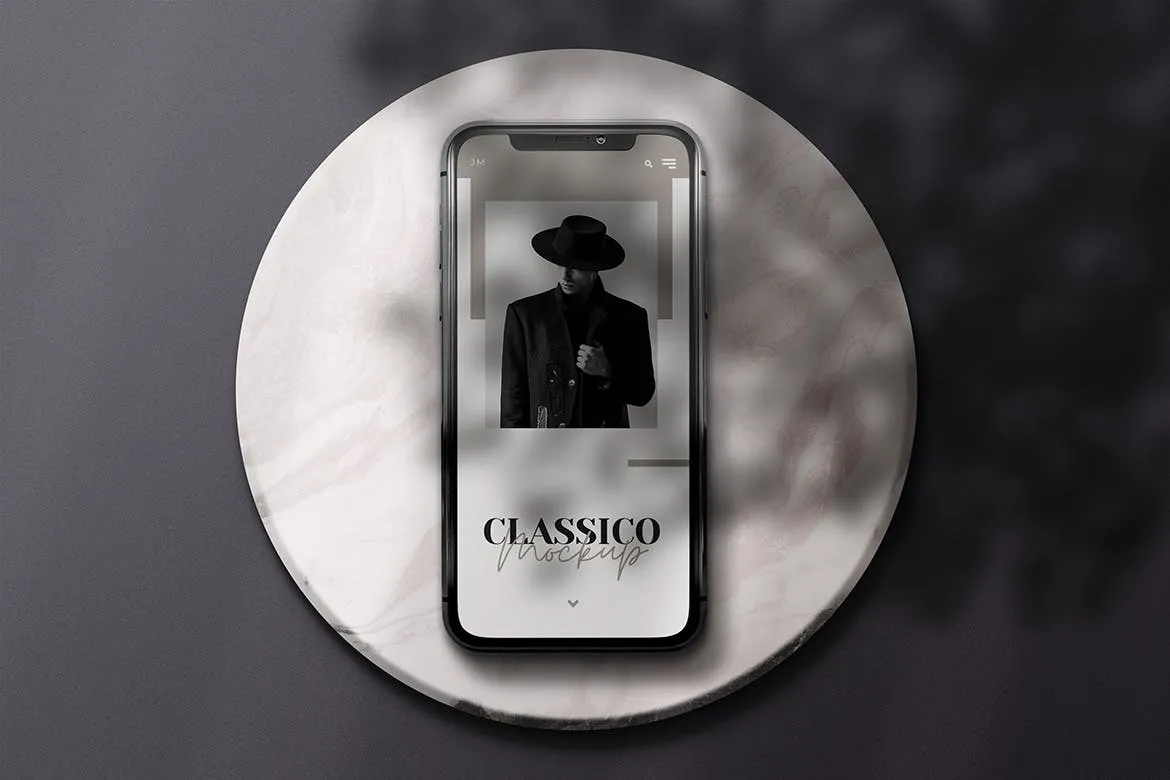 优雅阴影背景iPhone智能手机屏幕预览样机 Modern Mobile Mockups插图(1)