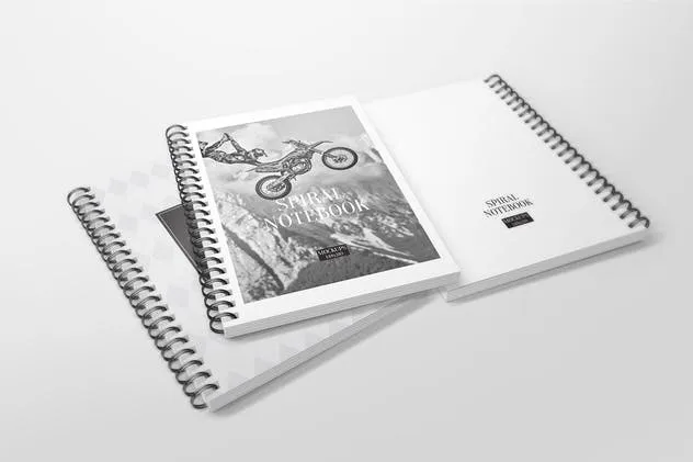 A5规格活页记事本样机 A5 Spiral Notebook Mockups插图(5)
