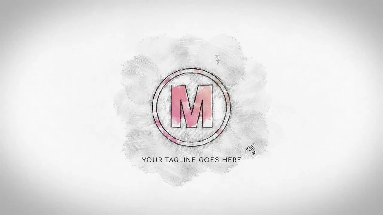 素描墨水徽标像素设计精选AE模板下载