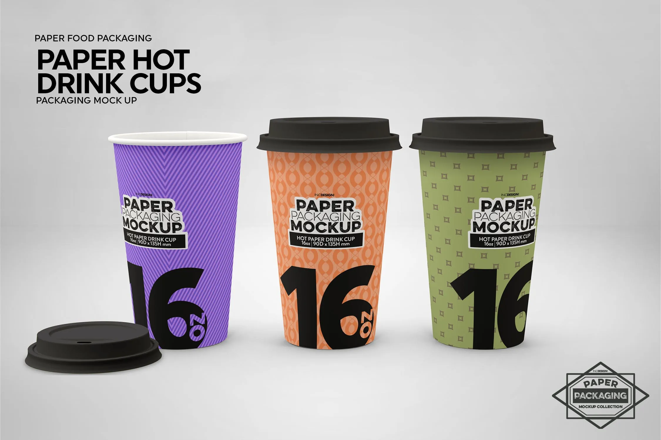 热饮一次性纸杯外观设计素材库精选 Paper Hot Drink Cups Packaging Mockup插图(8)