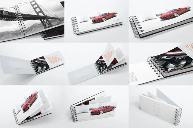 活页装订图书/目录样机 Spiral Bound Book / Catalogue Bundle Mockups插图(4)