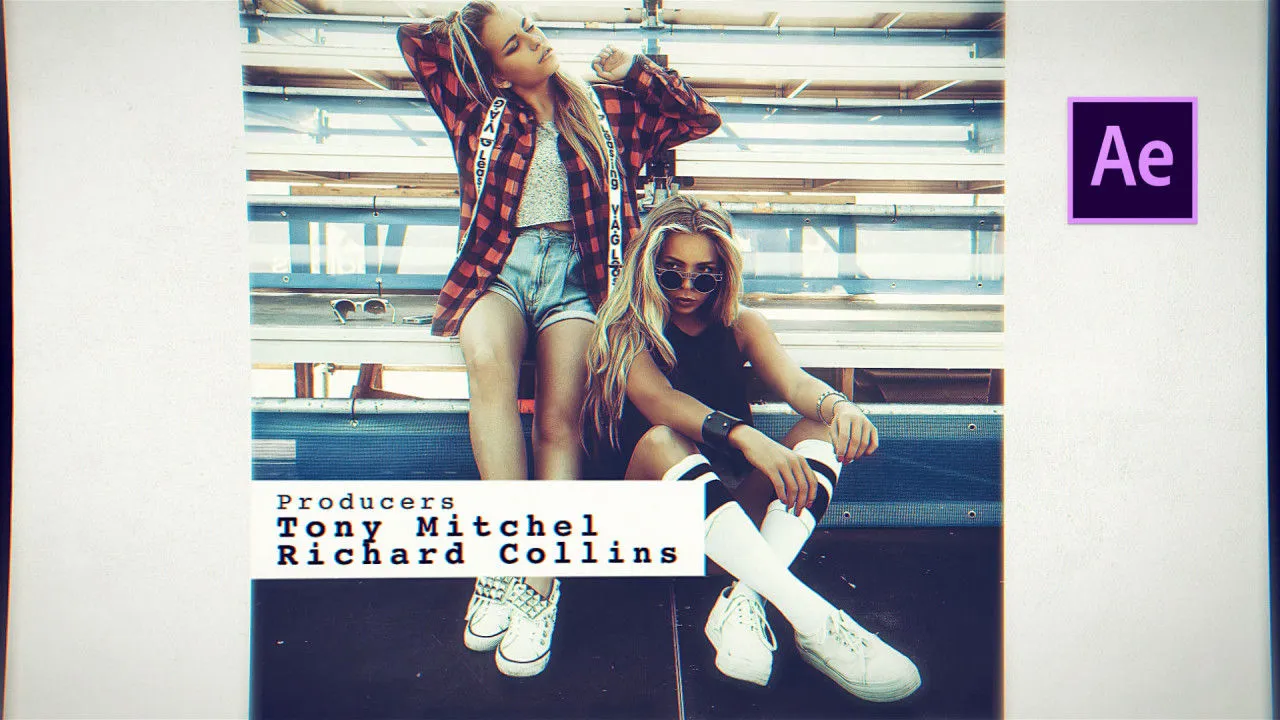 时尚过渡效果投影仪标题像素设计精选AE模板