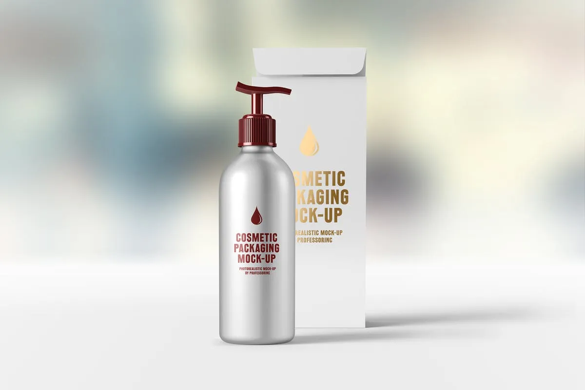 简约风化妆品包装设计展示像素设计精选 Cosmetic Packaging Mock-Up