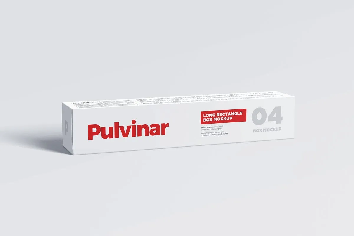 长方形食品/药物包装盒子样机 Box / Packaging MockUp – Long Rectangle插图
