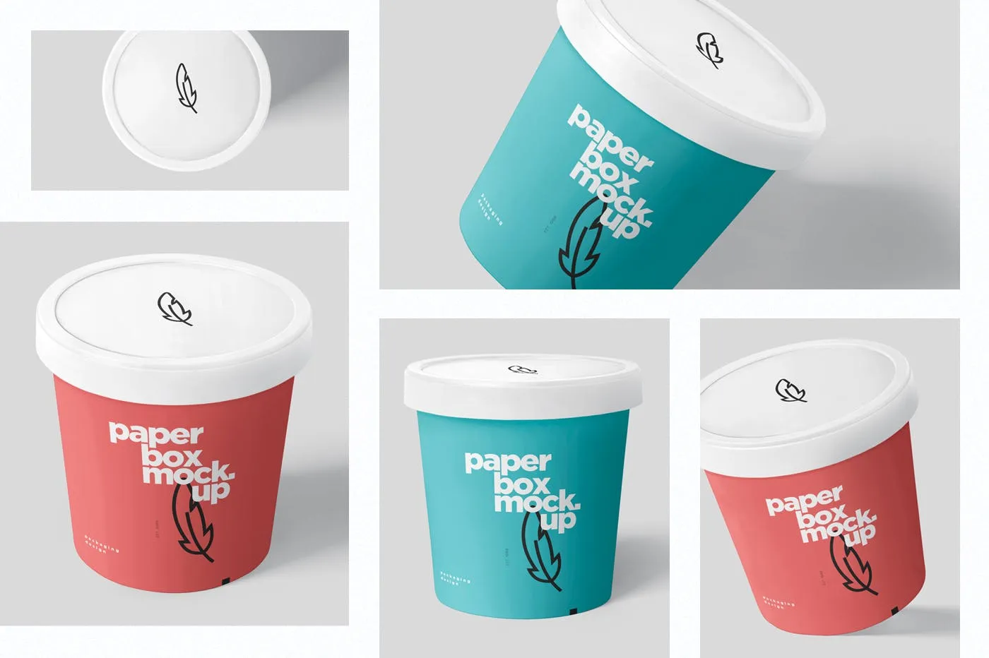 桶状纸筒包装设计效果图样机模板 Paper Box Mockup PSDs Round – Large Size插图(1)