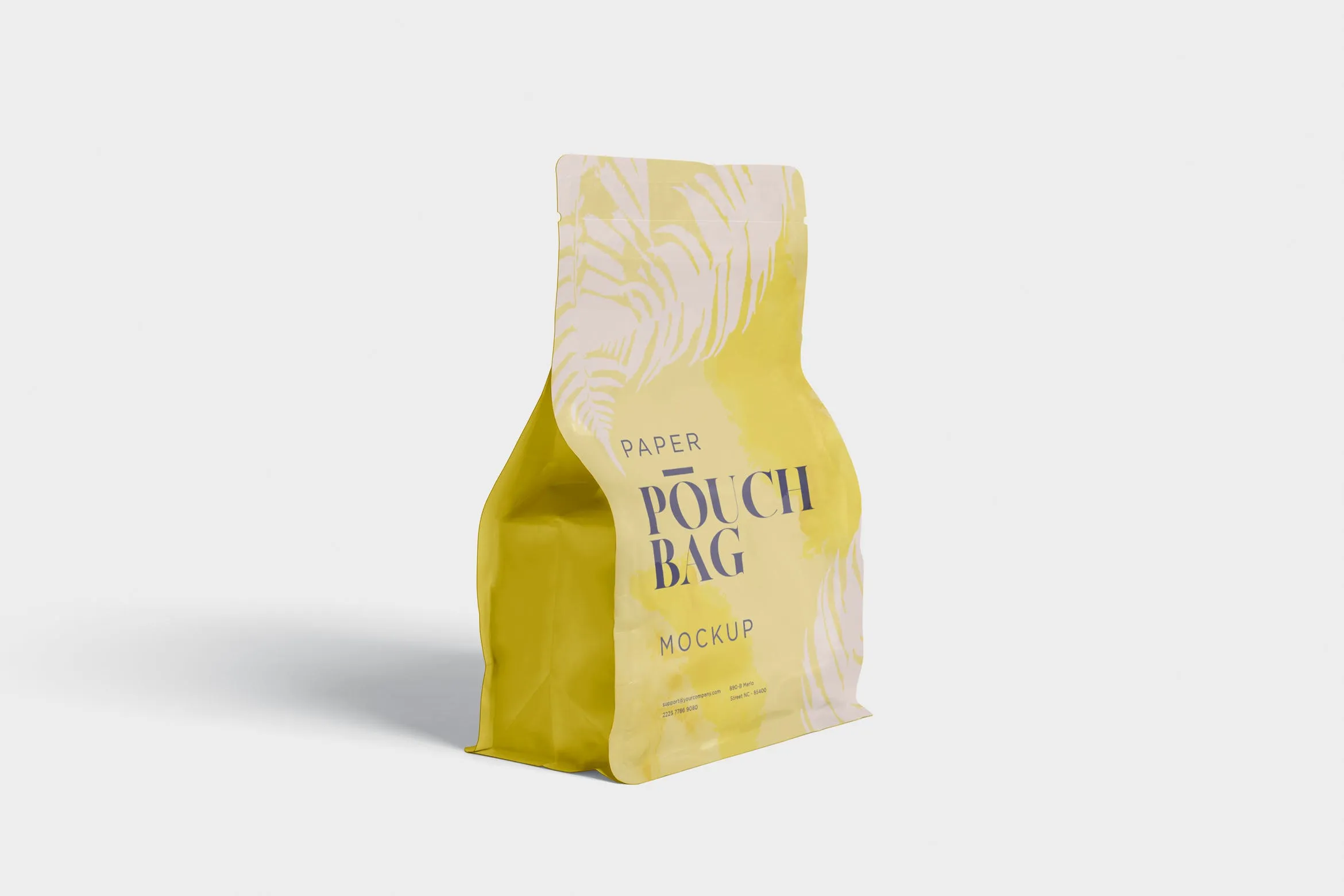 零食包装纸袋/塑料袋设计效果图样机 Paper Pouch Bag Mockup