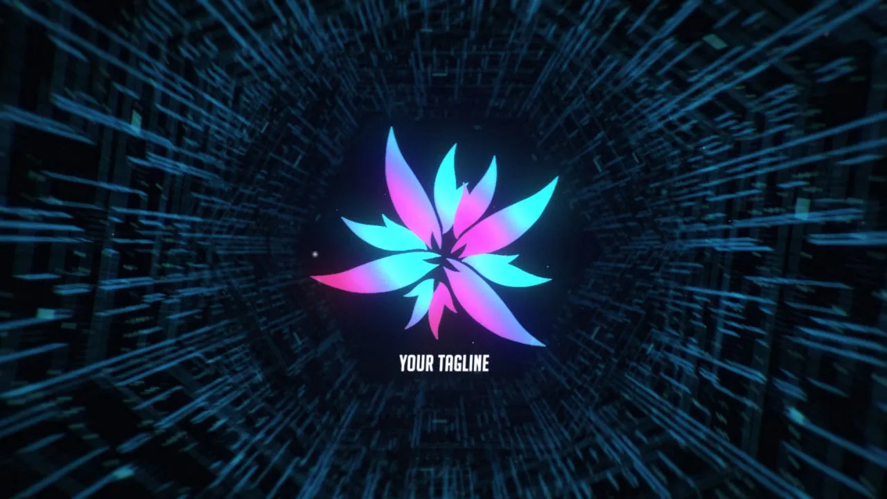 数字系统徽标展示像素设计精选AE模板