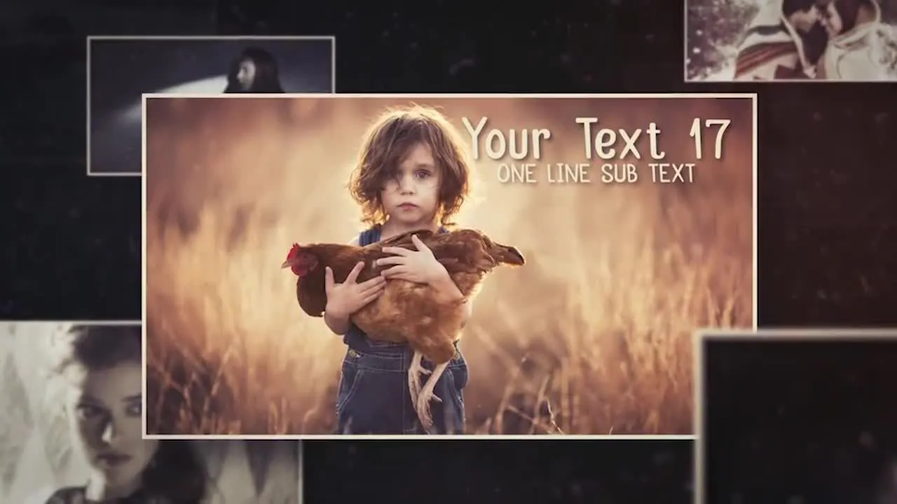 回忆幻灯片动态精美相框照片像素设计精选AE模板