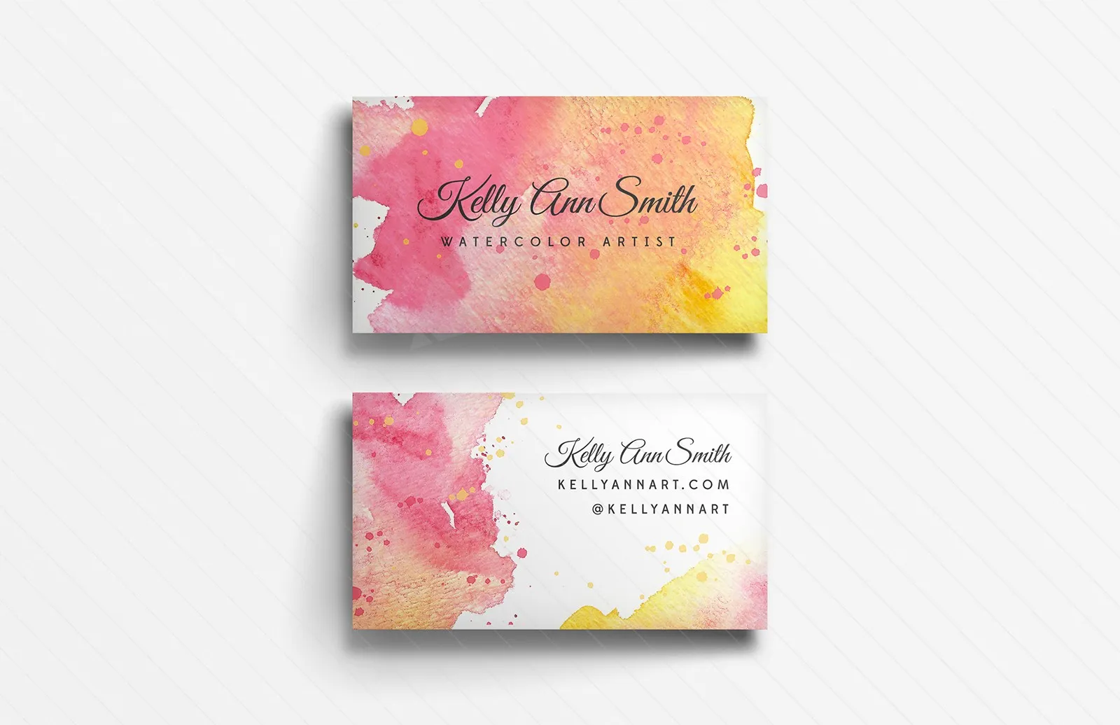水彩艺术名片模板 Watercolor Artist Business Card Template插图(1)