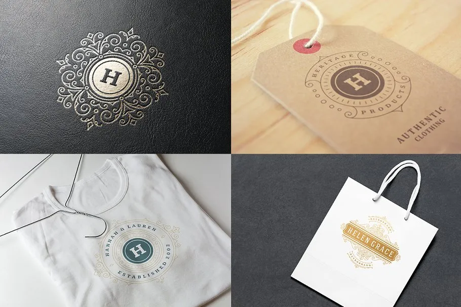 50款奢侈品品牌Logo设计模板 50 ornaments logos & monograms插图(6)