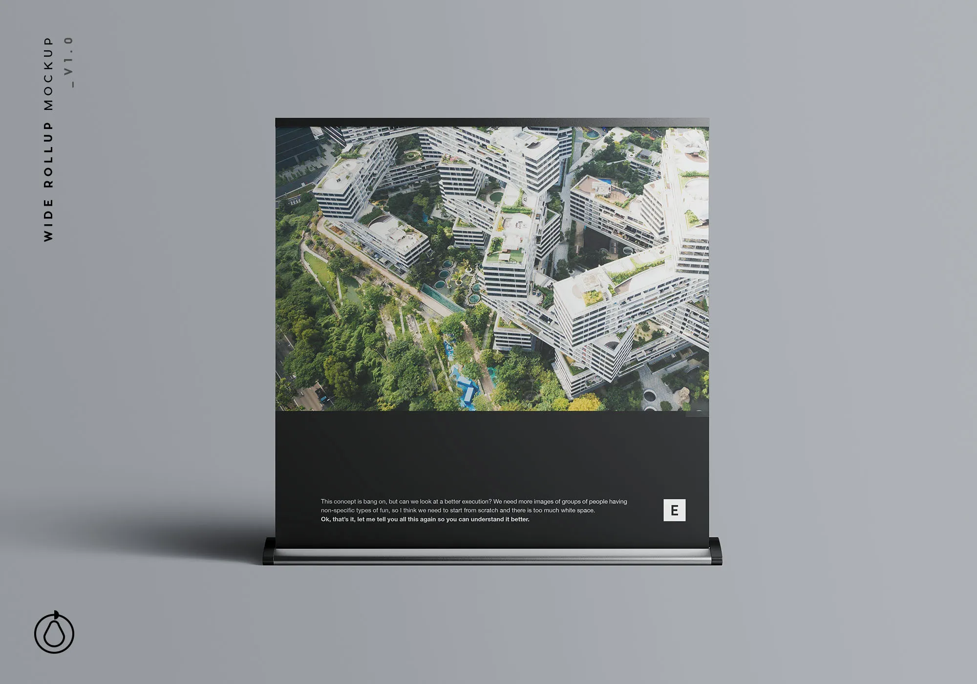 立式方形海报展架PSD样机模板 Wide Rollup Mockup