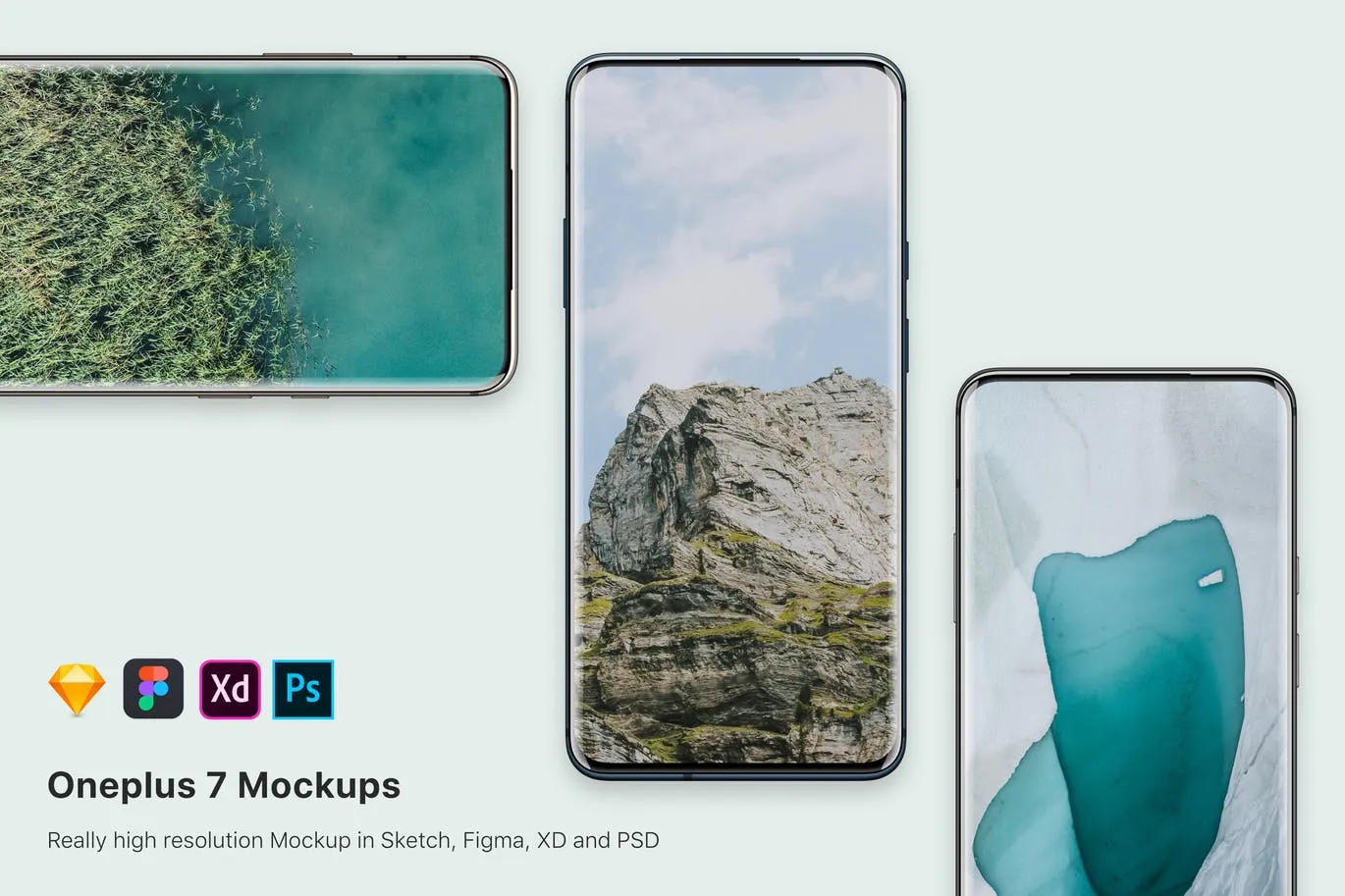 One Plus 7安卓手机UI界面设计预览样机模板 One plus 7 mockup