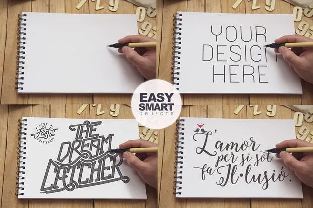 绘画本艺术绘画创作预览样机素材库精选模板 Sketchbook Drawing插图(1)