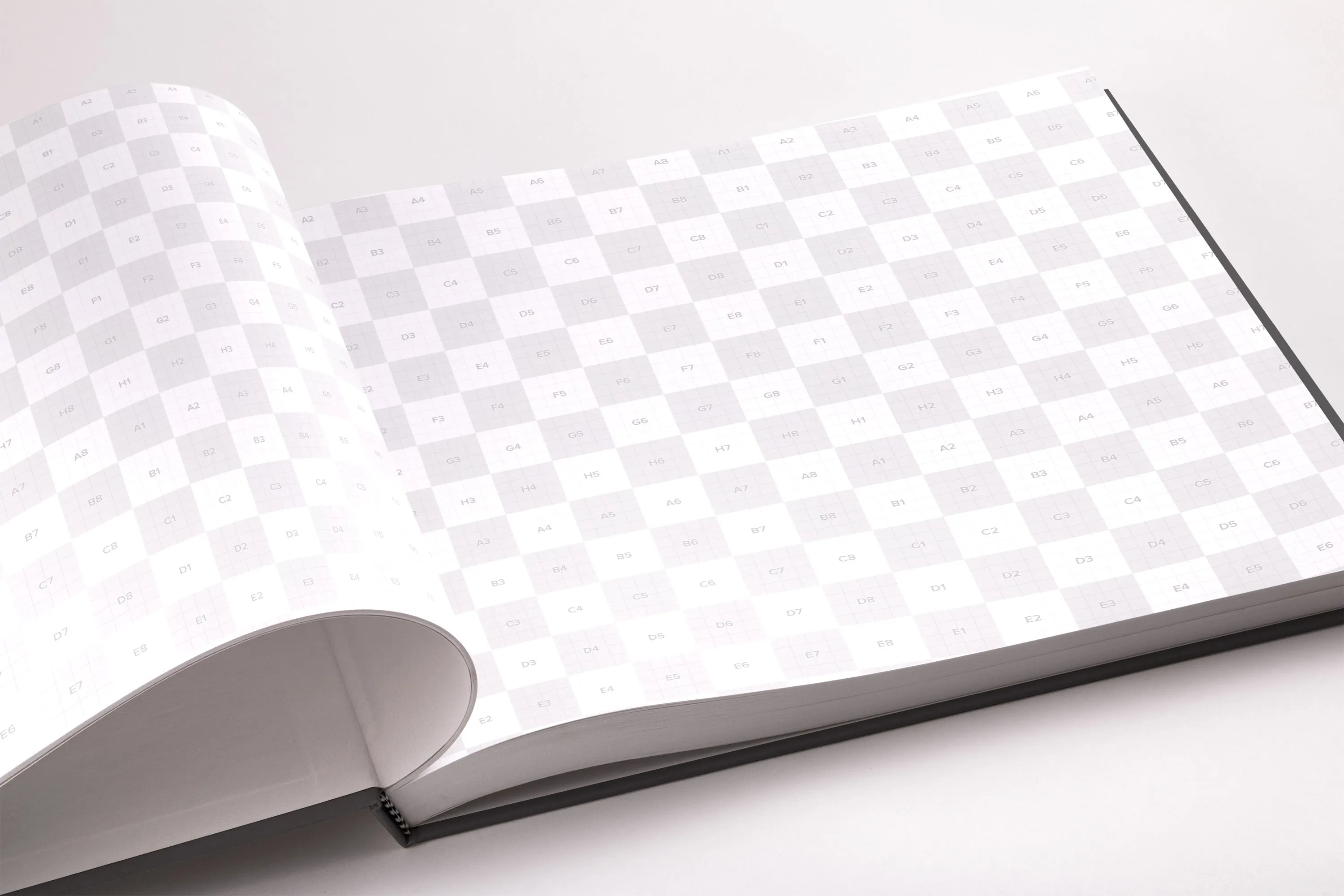 精装图书画册内页排版设计PSD样机02 Hardcover Large Landscape Book PSD Mockup 02插图(1)