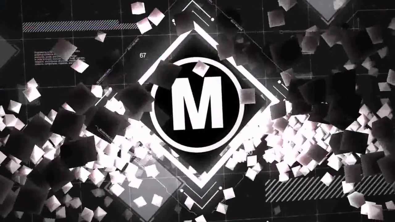 动态3D立方块效果logo展示动画像素设计精选AE模板