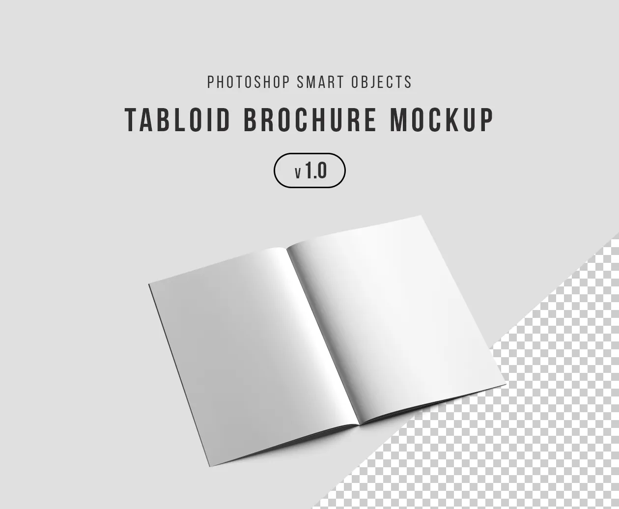 产品手册/宣传册设计效果图样机模板 Tabloid Brochure Mockup#8211; Photoshop
