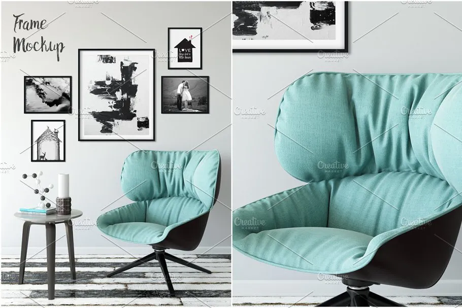 家居装饰画框相框样机模板合集 Interior Frame Mockup Bundle Vol. 2插图(6)