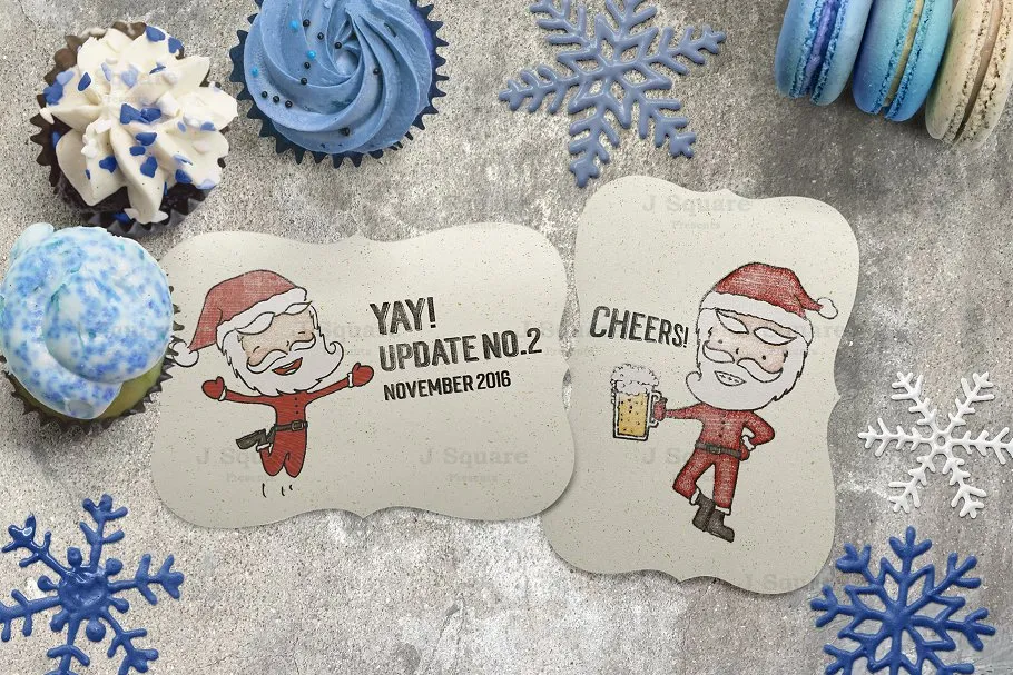 蓝色格调假日和光明节场景设计装饰元素 Holiday & Hanukkah Props in Blue插图(2)