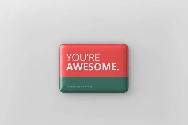 矩形徽章扣子样机模板 Rectangle Badge Button Mockup插图(7)
