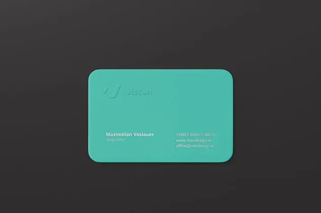 优雅企业圆角名片样机模板 Business Card Mockup Round Corners插图(9)