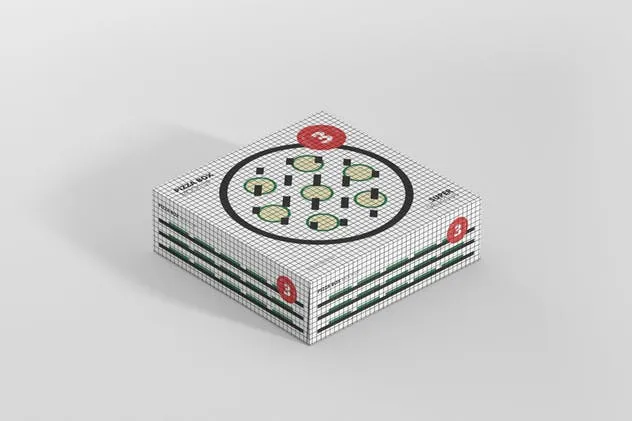 披萨外卖外带包装盒样机 Pizza Box Mockup – Triple Pack插图(7)