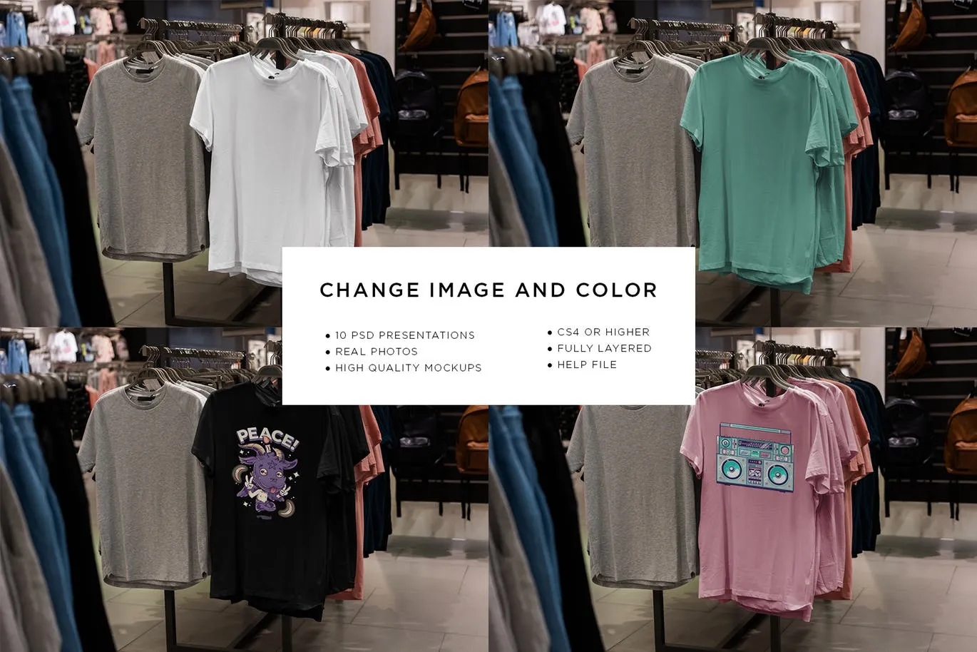 男士T恤货架陈列预览样机模板 T-Shirt Shopping Mock-Up Vol.2插图(12)