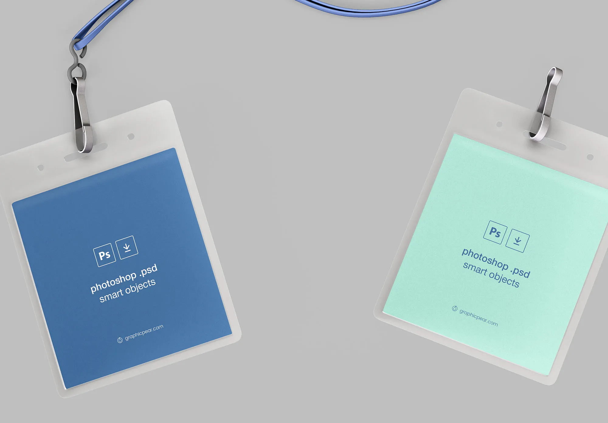 办公室胸牌/工牌设计效果图样机 ID Lanyard Mockup插图(1)