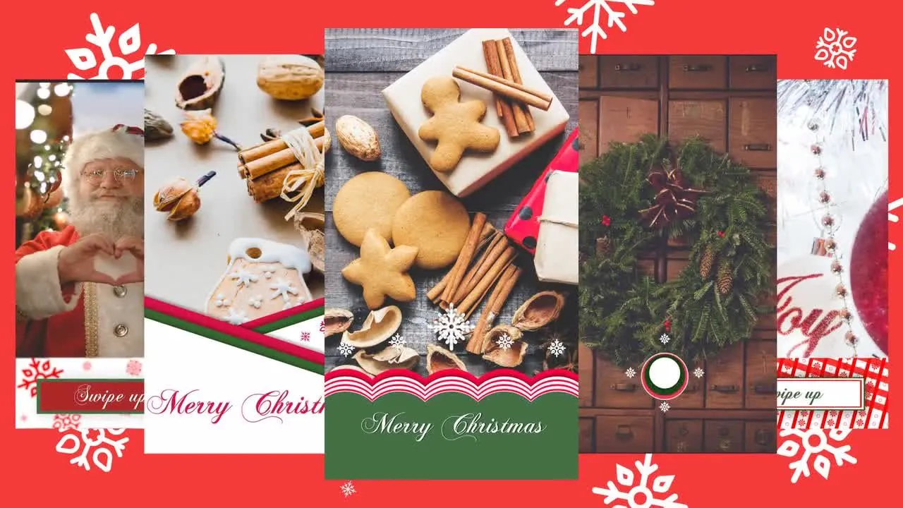 5个干净乐趣时尚的圣诞节Instagram滑块像素设计精选AE模板