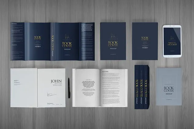 精装硬封图书外观＆内页版式设计样机 Hardcover Book Mock-Ups插图(3)