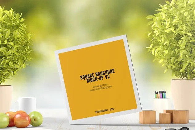 画册目录手册样机模板 Square Brochure / Catalogue Mock-Up插图(11)