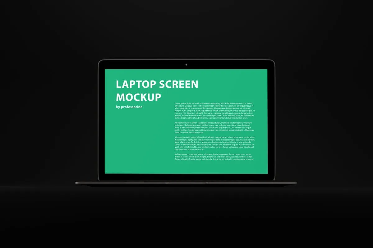 黑色背景MacBook Air笔记本电脑演示样机 Black MacBook Air Mockup插图