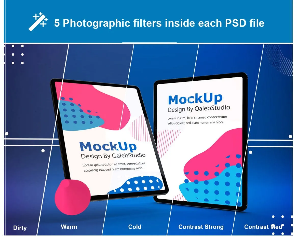 iPad Pro平板电脑UI设计屏幕预览效果图样机 Abstract iPad Pro Mockup插图(8)