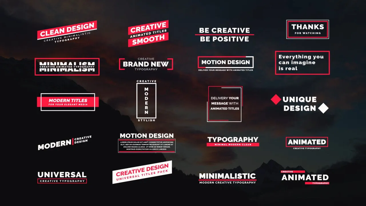 20个全屏动画标题像素设计精选AE模板