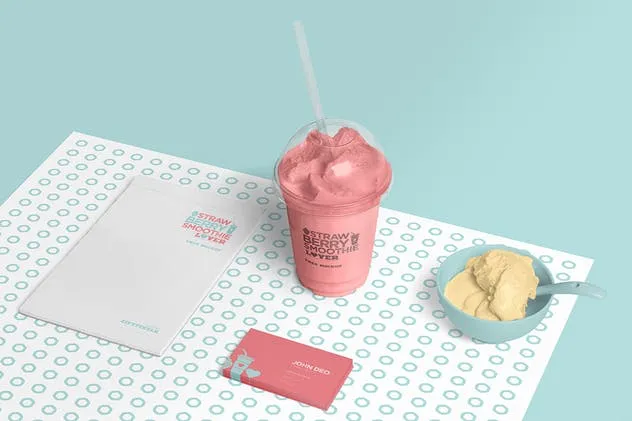 透明塑料冰淇淋/奶茶杯样机 Transparent Plastic Ice Cream Cup Mockups插图(2)