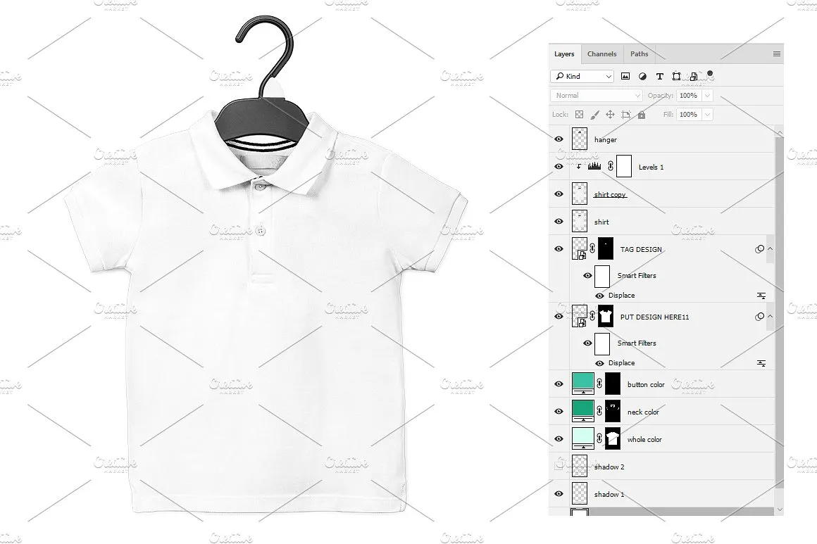 时尚的男孩Polo衬衫模拟插图(1)