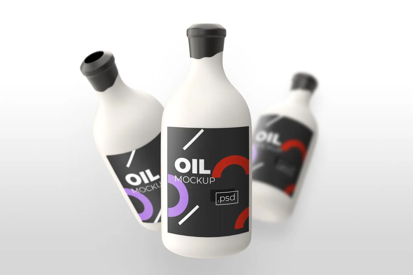 油品塑料瓶外观设计效果图像素设计精选 Realistic Oil Bottle#8211; Mockups